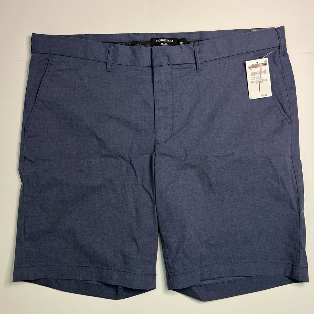 Nordstrom Mens Slim Fit Shorts Blue Size 40W NWT